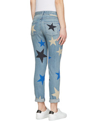 Голубые джинсы-бойфренды со звездами от Stella McCartney