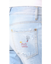 Голубые джинсы-бойфренды от Dsquared2