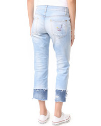 Голубые джинсы-бойфренды от Dsquared2