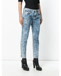 Голубые джинсы-бойфренды от Philipp Plein