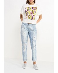 Голубые джинсы-бойфренды от Trussardi Jeans