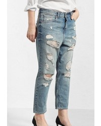 Голубые джинсы-бойфренды от Violeta BY MANGO