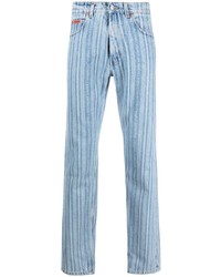 Мужские голубые джинсы в вертикальную полоску от Martine Rose