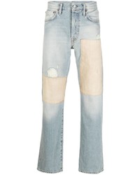 Мужские голубые джинсы в стиле пэчворк от Acne Studios