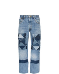 Мужские голубые джинсы в стиле пэчворк от Children Of Discordance