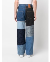 Мужские голубые джинсы в стиле пэчворк от Ader Error
