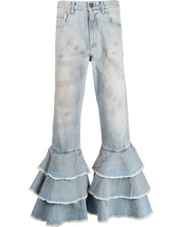 Мужские голубые джинсы в стиле пэчворк от ERL