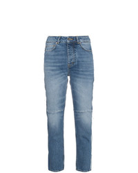 Женские голубые джинсы в стиле пэчворк от Golden Goose Deluxe Brand