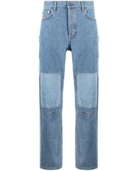 Мужские голубые джинсы в стиле пэчворк от JW Anderson