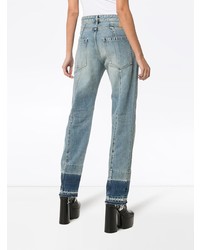 Женские голубые джинсы в стиле пэчворк от Ambush