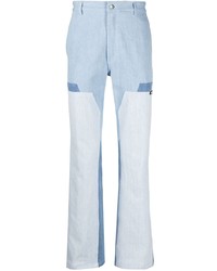 Мужские голубые джинсы в стиле пэчворк от Nahmias