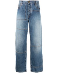 Мужские голубые джинсы в стиле пэчворк от Nick Fouquet