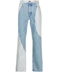 Мужские голубые джинсы в стиле пэчворк от Off-White