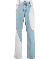 Мужские голубые джинсы в стиле пэчворк от Off-White