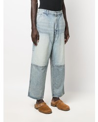 Мужские голубые джинсы в стиле пэчворк от Ambush