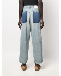 Мужские голубые джинсы в стиле пэчворк от Ambush