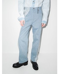 Мужские голубые джинсы в стиле пэчворк от Feng Chen Wang