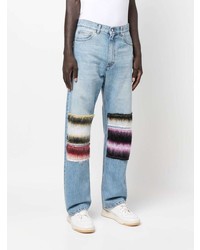 Мужские голубые джинсы в стиле пэчворк от Marni