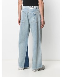 Мужские голубые джинсы в стиле пэчворк от DUOltd