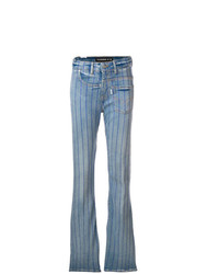Голубые джинсы-клеш в вертикальную полоску от Filles a papa