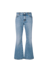 Голубые джинсы-клеш от Alexander McQueen