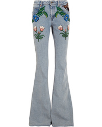 Голубые джинсы-клеш от Gucci for NET-A-PORTE