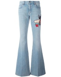 Голубые джинсы-клеш от Gucci