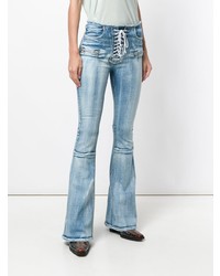 Голубые джинсы-клеш от Unravel Project