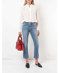 Голубые джинсы-клеш от Frame Denim