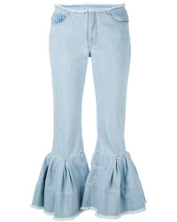 Голубые джинсы-клеш от MARQUES ALMEIDA