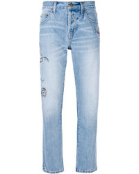 Женские голубые джинсы с вышивкой от Current/Elliott