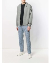 Мужские голубые джинсы с вышивкой от Telfar