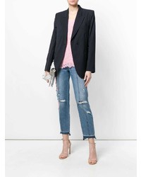 Женские голубые джинсы с вышивкой от Ermanno Scervino