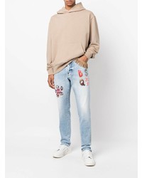 Мужские голубые джинсы с вышивкой от DSQUARED2