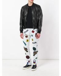 Мужские голубые джинсы с вышивкой от Philipp Plein