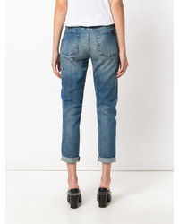 Женские голубые джинсы с вышивкой от 7 For All Mankind