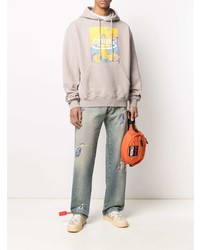 Мужские голубые джинсы с вышивкой от Heron Preston