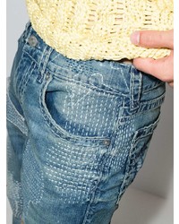 Мужские голубые джинсы с вышивкой от True Religion