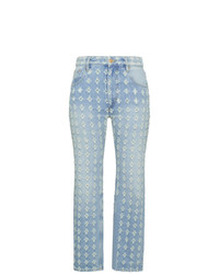 Женские голубые джинсы с вышивкой от Isabel Marant Etoile