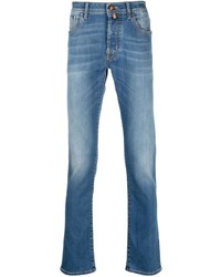 Мужские голубые джинсы с вышивкой от Jacob Cohen