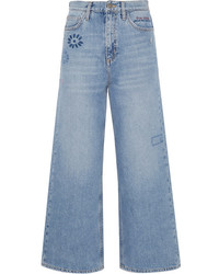 Женские голубые джинсы с вышивкой от MiH Jeans