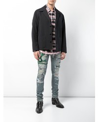 Мужские голубые джинсы с вышивкой от Amiri