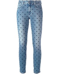 Женские голубые джинсы с вышивкой от Stella McCartney
