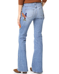 Женские голубые джинсы с вышивкой от 3x1