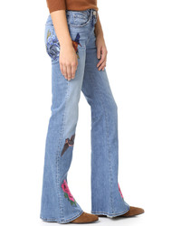 Женские голубые джинсы с вышивкой от 3x1