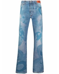 Мужские голубые джинсы с камуфляжным принтом от Heron Preston