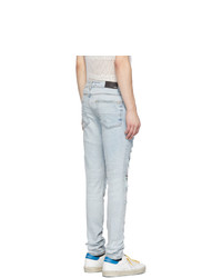 Мужские голубые джинсы с принтом тай-дай от Amiri