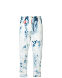 Женские голубые джинсы с принтом тай-дай от Dsquared2
