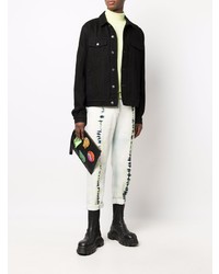 Мужские голубые джинсы с принтом тай-дай от Balmain