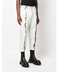 Мужские голубые джинсы с принтом тай-дай от Balmain